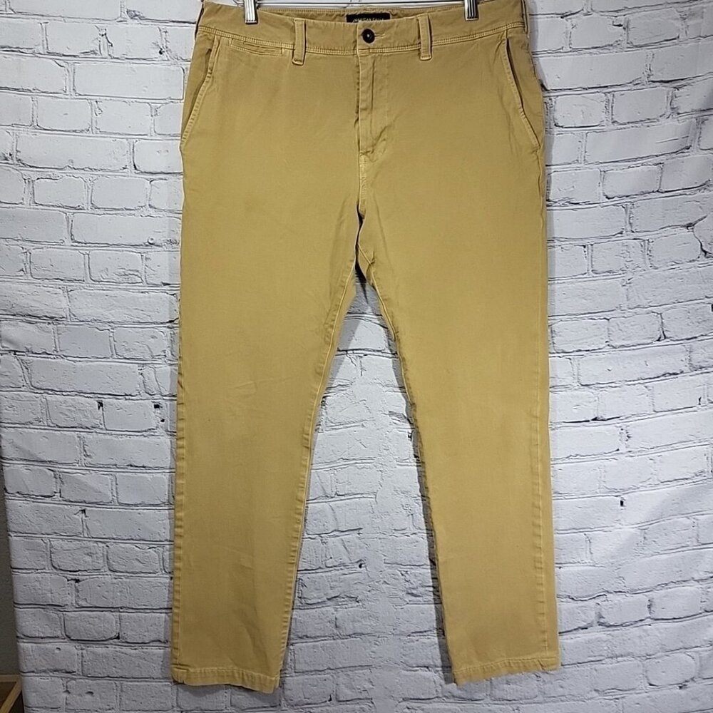 American Eagle 360 Degree Extreme Flex Chino Pants Slim Straight Tan 34‎ X 32